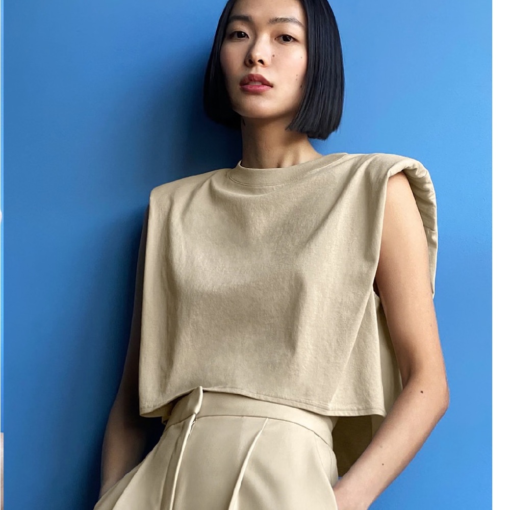 Babaton Aritiza shoulder pad cropped top sold out